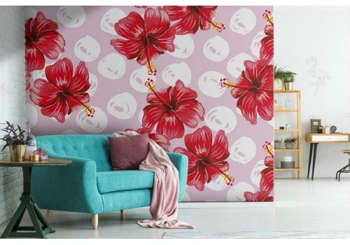 Red flowers nature wallpaper modern design.