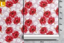 Carta da Parati fiori rossi natura design moderno.