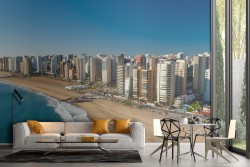 Carta da Parati paesaggio città sull'oceano