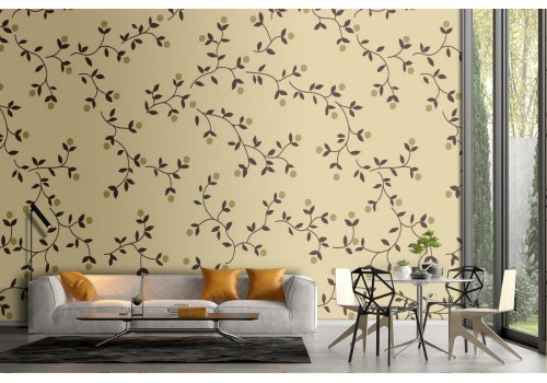 Wallpaper vintage decoration stylized nature leaves.