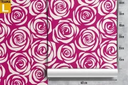 Carta da Parati rose natura fiori stilizzati moderna.