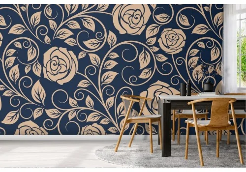 Wallpaper nature stylized vintage flowers.