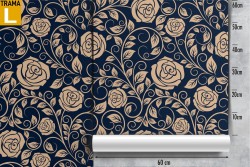 Carta da Parati natura fiori stilizzati vintage.