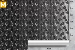 Modern Nature Wallpaper with Flowers, Stripes and Waves