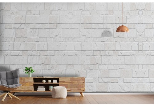 Wallpaper with marble stone block texture