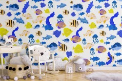 Carta da Parati pisci natura animali marini bambini.