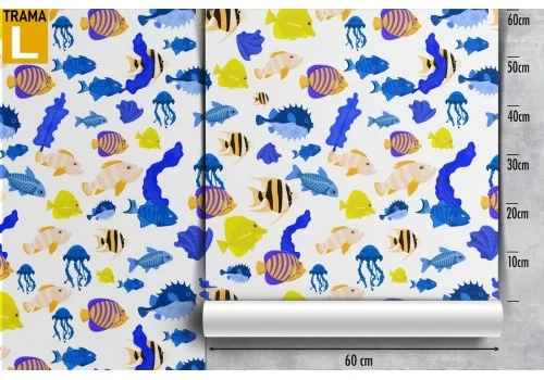 Carta da Parati pisci natura animali marini bambini. 2