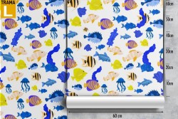 Carta da Parati pisci natura animali marini bambini.
