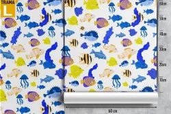 Carta da Parati pisci natura animali marini bambini.