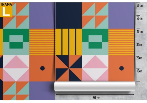 Vintage wallpaper with abstract geometries decoration. 2