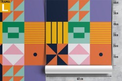 Vintage wallpaper with abstract geometries decoration.