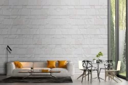 Wallpaper with marble stone block texture