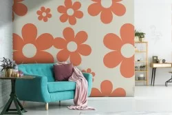 Wallpaper flowers nature modern pattern.