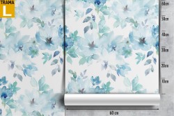 Abstract flowers wallpaper blue nature pattern.