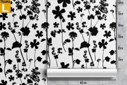 Carta da Parati fiori neri natura moderna astratta.