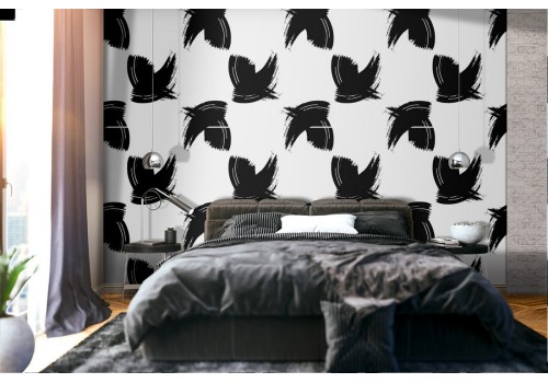 Wallpaper with stylized birds nature pattern.