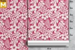 Modern Nature Wallpaper with Flowers and Leaves