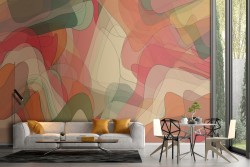 Orange vintage abstract wallpaper decoration.