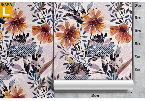 Yellow flowers vintage nature wallpaper. 2