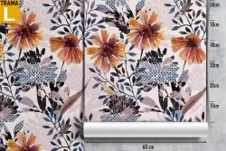 Yellow flowers vintage nature wallpaper.
