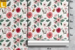 Red flowers vintage nature wallpaper.