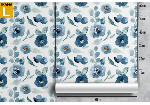 Blue flowers nature pattern vintage wallpaper. 2