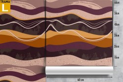 Vintage abstract wave wallpaper decoration.