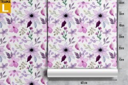 Carta da Parati fiori rosa e lilla natura moderna.