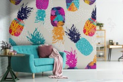 Stylized pineapple wallpaper, fun and modern.