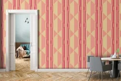 Vintage pattern wallpaper with stripes and geometries.