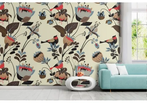 Vintage nature wallpaper flowers.