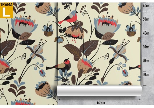 Carta da Parati natura vintage fiori. 2