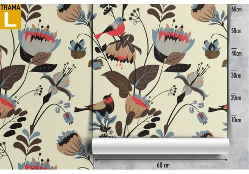 Vintage nature wallpaper with flowers. 2