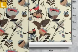 Carta da Parati natura vintage fiori.