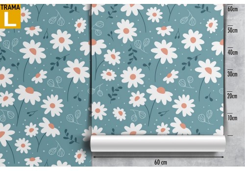 Daisy nature pattern modern wallpaper. 2