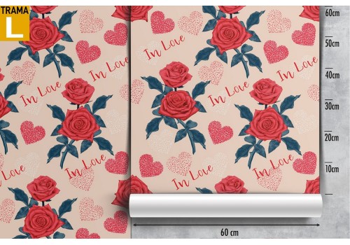 Red roses nature pattern romantic wallpaper. 2