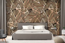 Carta da Parati 3D Geometrica Industrial Urban Metalli