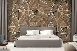 3D Geometric Industrial Urban Metals Wallpaper