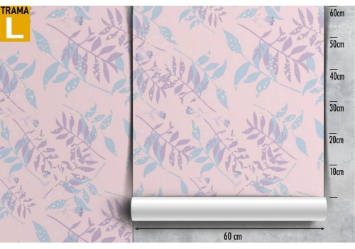 Modern nature wallpaper with stylized pink leaves. 2