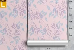 Modern nature wallpaper with stylized pink leaves.