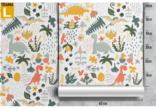 Carta da Parati dinosauri pattern bambini stilizzata. 2
