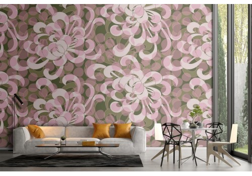 Abstract flowers wallpaper modern nature pattern.