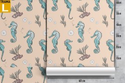 Carta da Parati cavallucci marini fauna acquatica natura.