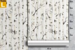 Modern nature wallpaper with leaves and stripes.