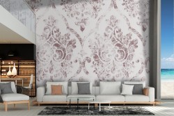 Damask style modern wallpaper decoration.