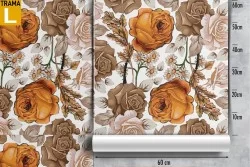 Orange flowers vintage nature wallpaper.