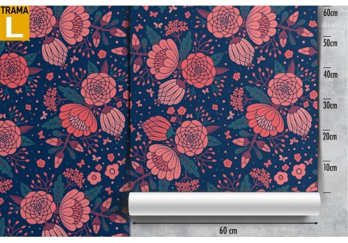 Red flowers nature pattern modern wallpaper. 2