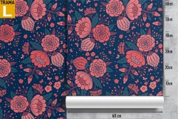 Carta da Parati fiori rossi natura pattern moderno.