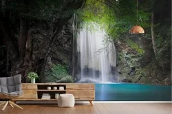 Carta da Parati paesaggio cascata oasi tropicale
