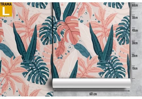 Carta da Parati foglie tropicali pattern design moderno. 2